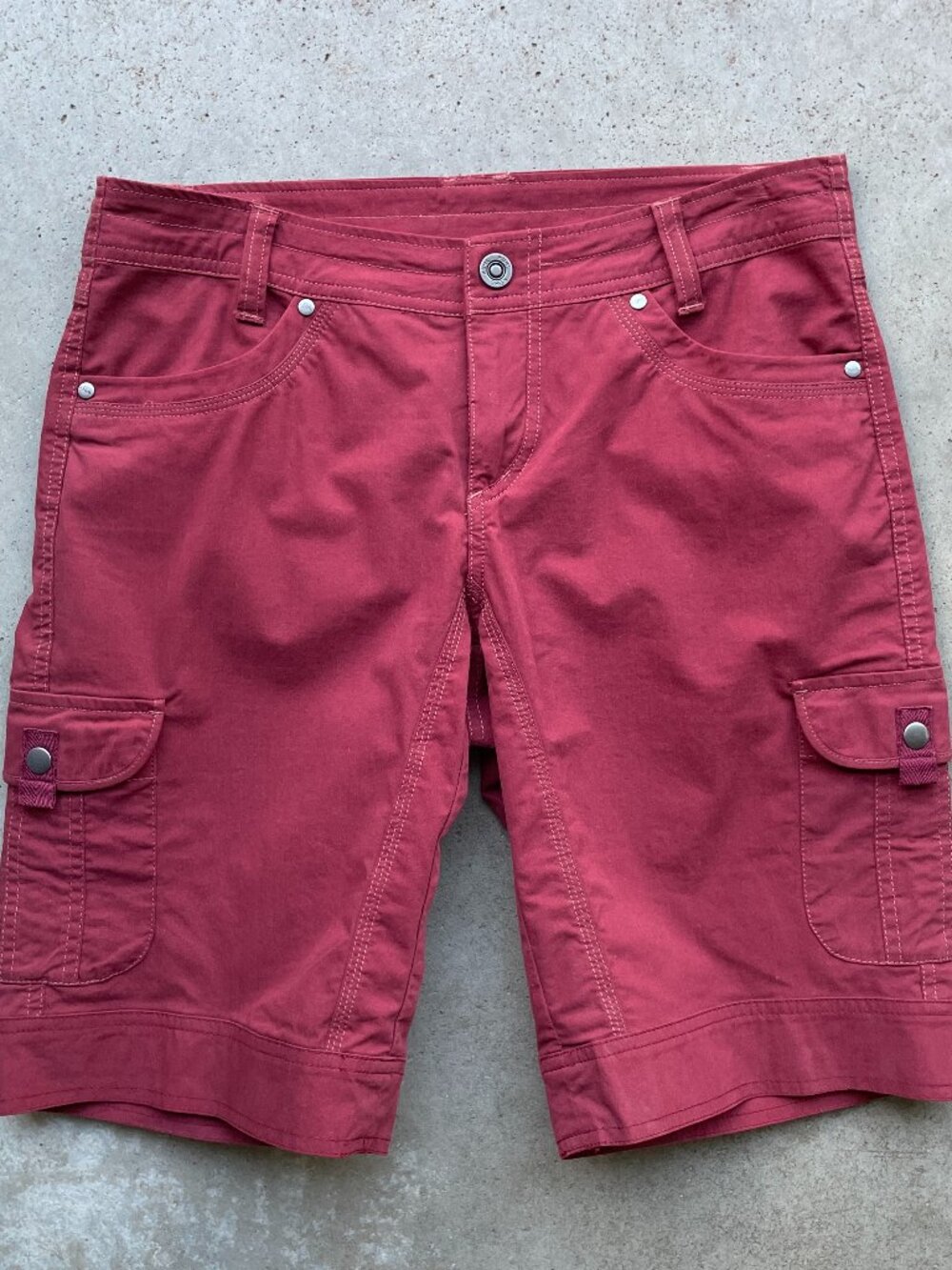 Kuhl Splash 11” Inseam Cargo Shorts Rust Red Women’s Size 8 UPF50 VG+
